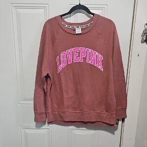 Victoria's Secret PINK Dusty Rose Crewneck Sweatshirt with Hot Pink Logo